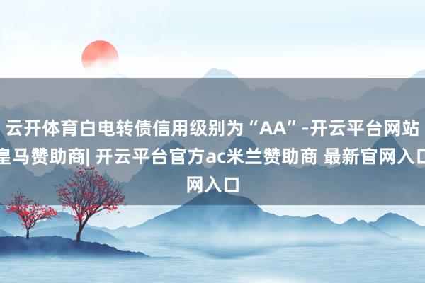 云开体育白电转债信用级别为“AA”-开云平台网站皇马赞助商| 开云平台官方ac米兰赞助商 最新官网入口